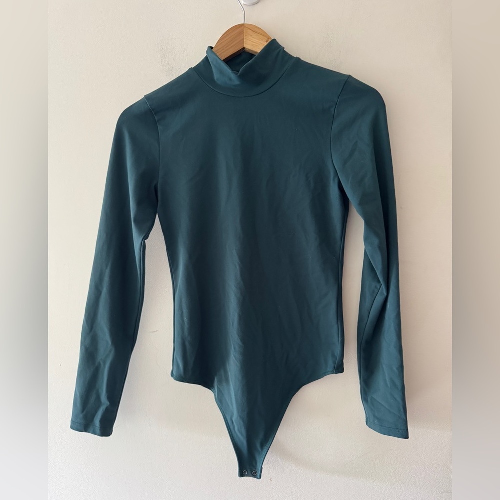Abercrombie & Fitch Teal Mockneck Soft A&F Collection Bodysuit